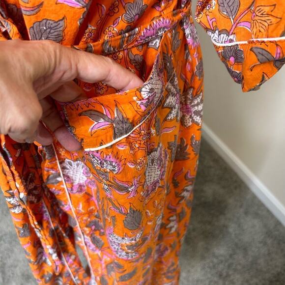 Robe light weight cotton vibrant orange feminine - Picture 5 of 5